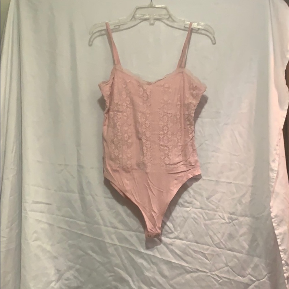 Light pink forever 21 lace one piece tank top